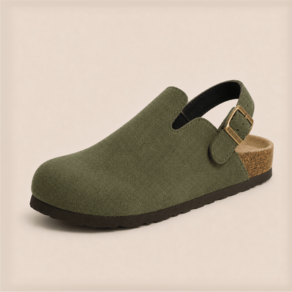 Genuine Suede Backstrap Clogs by Luxenne