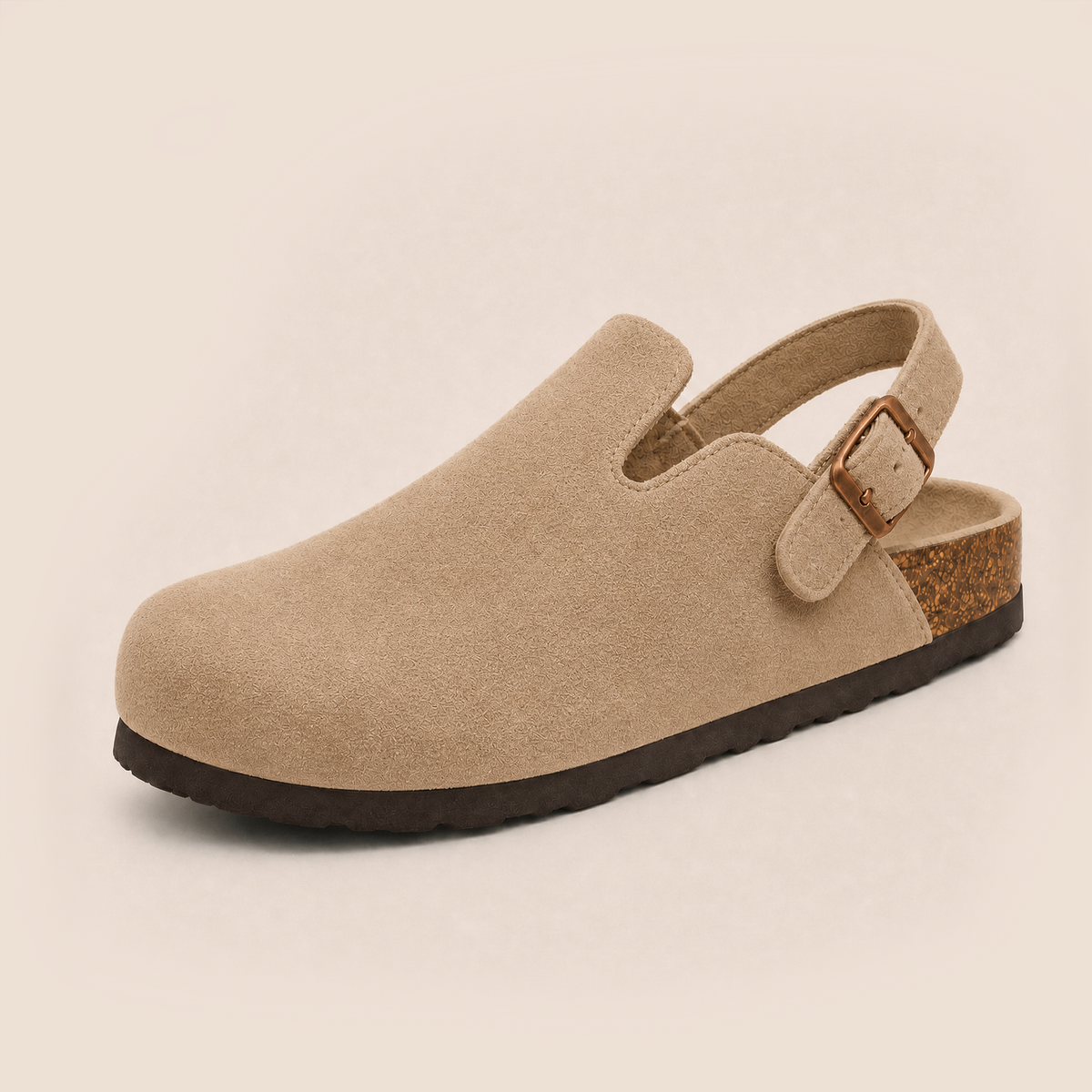 Genuine Suede Backstrap Clogs by Luxenne